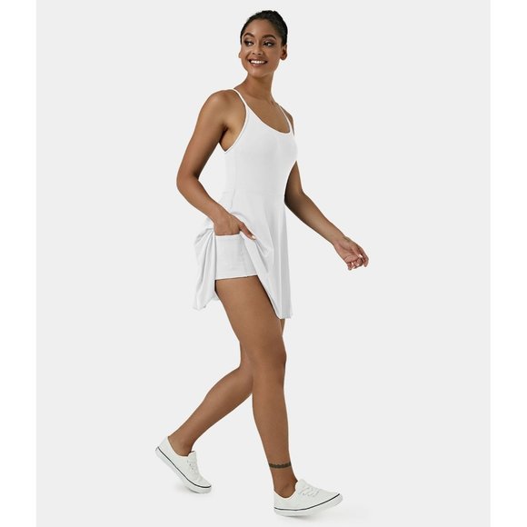 HALARA Dresses Nwt Halara White 2in Flare Athletic Dress W Shorts